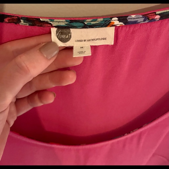 Floreat for Anthropologie silk tank, size Medium - hot pink, versatile, awesome. - Picture 2 of 6